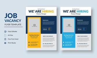 Job Vacancy Flyer Template, Job Recruitment Flyer, We are Hiring Job Flyer Template vector