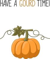 Autumn mood greeting card with cute pumpkin vector