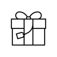caja de regalo icono plano sobre fondo blanco, ilustración vectorial vector
