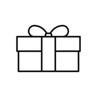 Gift box flat icon on white background, vector illustration