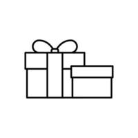 Gift box flat icon on white background, vector illustration