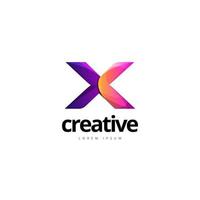 Vibrant Trendy Colorful Creative Letter X Logo vector