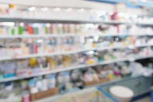 pharmacy drugstore shop interior blur background photo