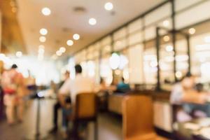 Restaurant cafe or coffee shop interior with people abstract defocused blur background photo