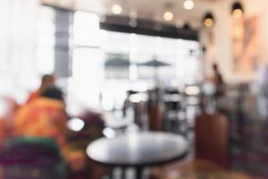 Restaurant cafe or coffee shop interior with people abstract defocused blur background photo