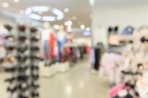 Abstract blur clothing boutique store display interior of shopping mall background photo