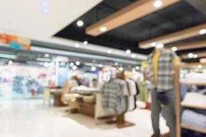 Abstract blur clothing boutique display interior of shopping mall background photo