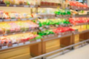 supermarket shelves in blurry for background photo