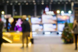 eletronic department store with bokeh blurred background photo