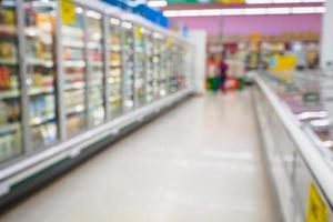 Supermarket with abstract defocused blur background photo