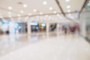 Abstract blur defocused shopping mall interior background photo