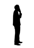 graphics silhouette Business man hold smartphone for connection by technology vector illustration