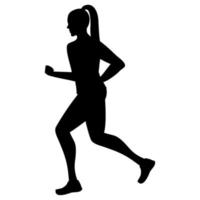 female athlete running sport silhouette vector