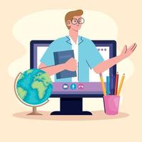 man teaching desktop vector