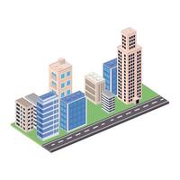 eight buildings scene vector