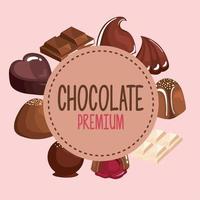 chocolate products frame vector