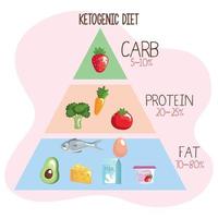 pirámide de dieta cetogénica vector