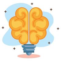 brain in bulb vector