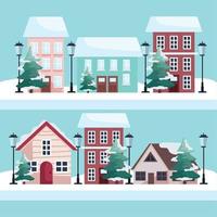 winter season scenes vector