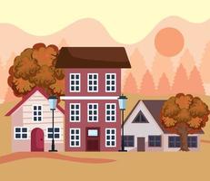 urban scene autumn vector