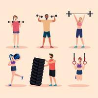 strong people crossfit vector