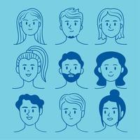 nine persons doddle vector