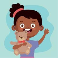 girl with bear vector