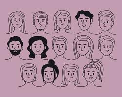 fourteen persons doddle vector