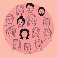 group people doddle vector