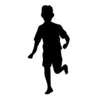 boy silhouette running vector