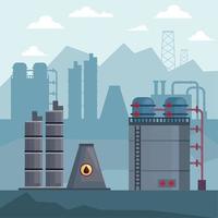 factory fracking scene vector