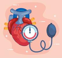 heart and tensiometer vector