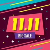 11 11, big sale lettering vector