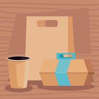 three eco packaging icons vector