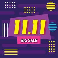 11 11 big sale purple vector