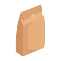 bolsa de papel de comida para llevar vector