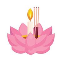 lotus flower with candle vector