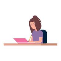 student girl writing vector