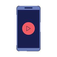 smartphone with play button vector