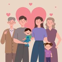 korean family members group vector