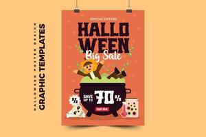 plantilla simple y elegante de diseño gráfico de halloween que es fácil de personalizar vector