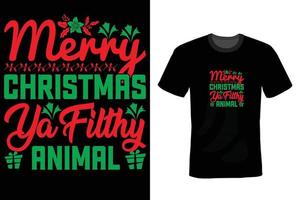 plantilla de diseño de camiseta del día de navidad vector