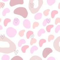 Hand drawn abstract pink pastel seamless pattern, hearts scribble. Cute doodle for paper, fabric textile, baby. vector