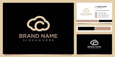 Cloud letter C logo design template vector