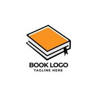 plantilla de diseño de libro de logotipo simple con logotipo de estilo de trazo plano de dibujos animados vector