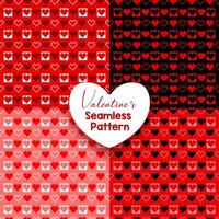 Set of heart seamless pattern background. Abstract and stylish decorative valentine day ornament. Vector illustration