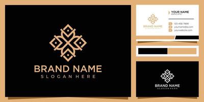 Abstract line logo design inspiration with business card vector