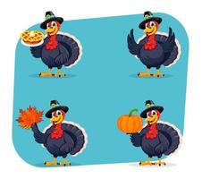 Happy Thanksgiving Day. Funny Turkey bird vector