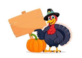 Happy Thanksgiving Day. Funny Turkey bird vector