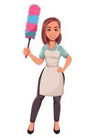 Housewife concept, young pretty stylish woman vector